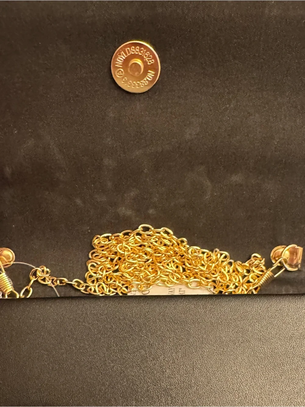 CXL by Christian Lacroix Black Clutch Detachable Chain Strap Gold Snap 9”x6”